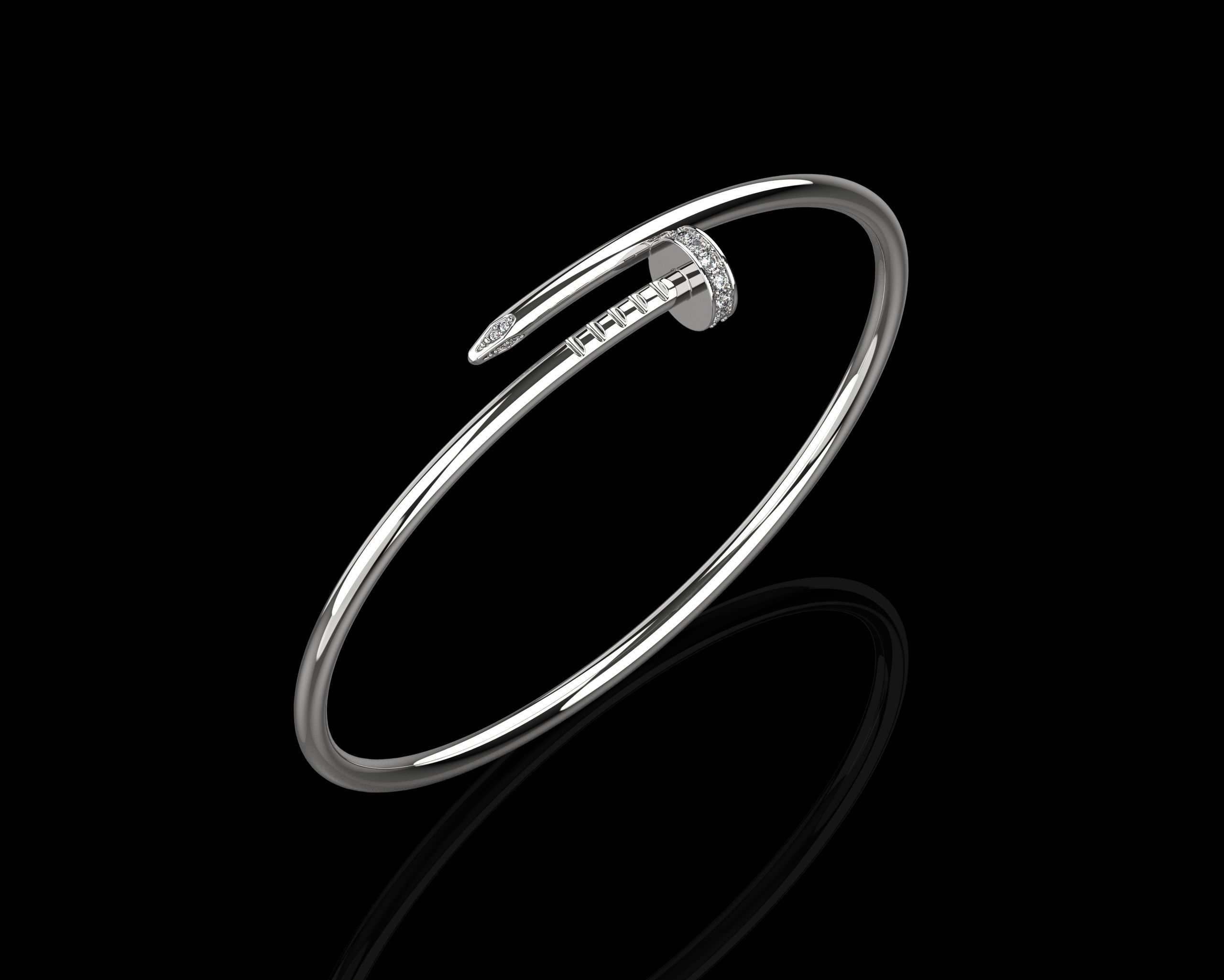 Juste un clou Bracelet 19 Size with Gems Small Version N180 3D print model_2