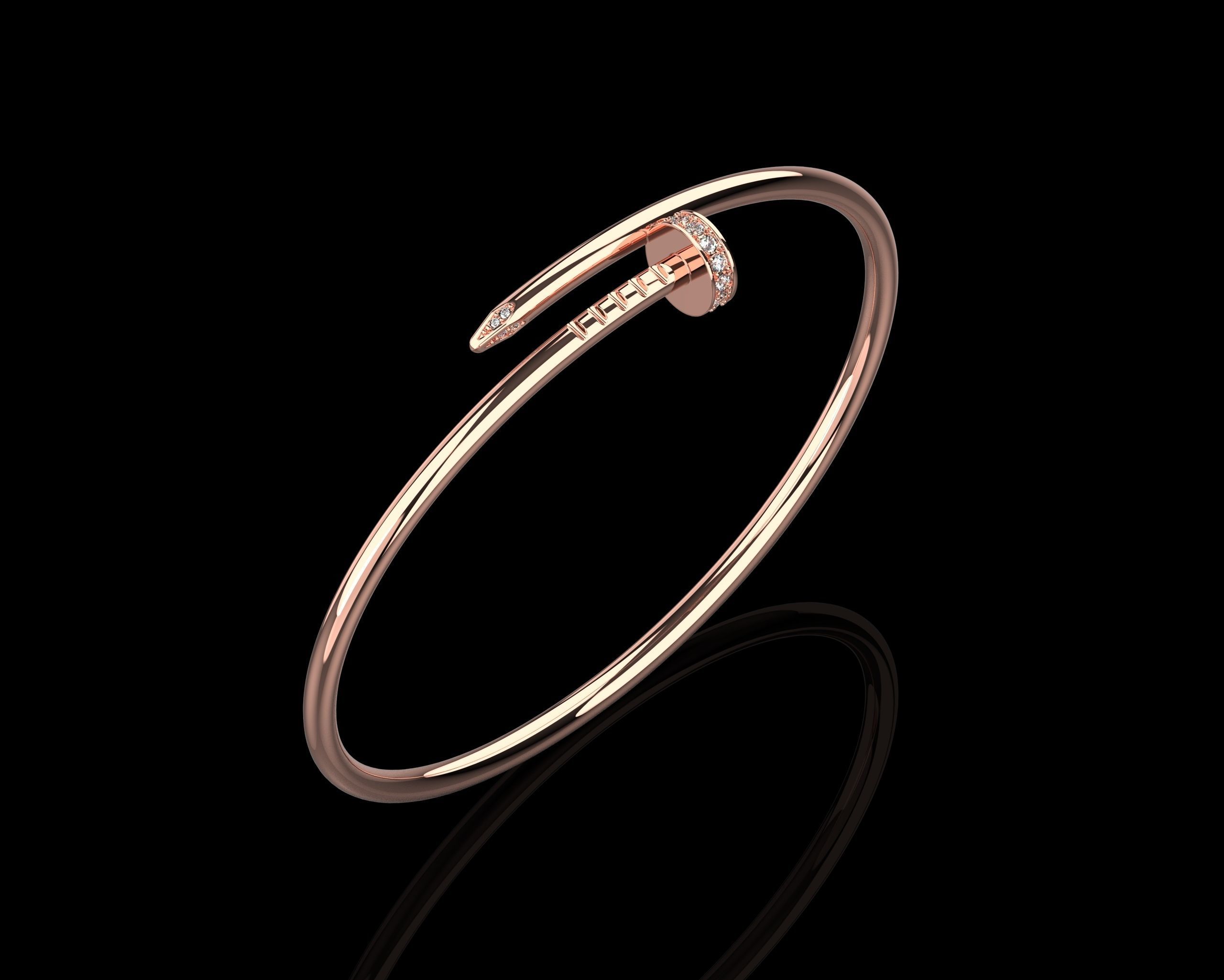 Juste un clou Bracelet 19 Size with Gems Small Version N180 3D print model_21