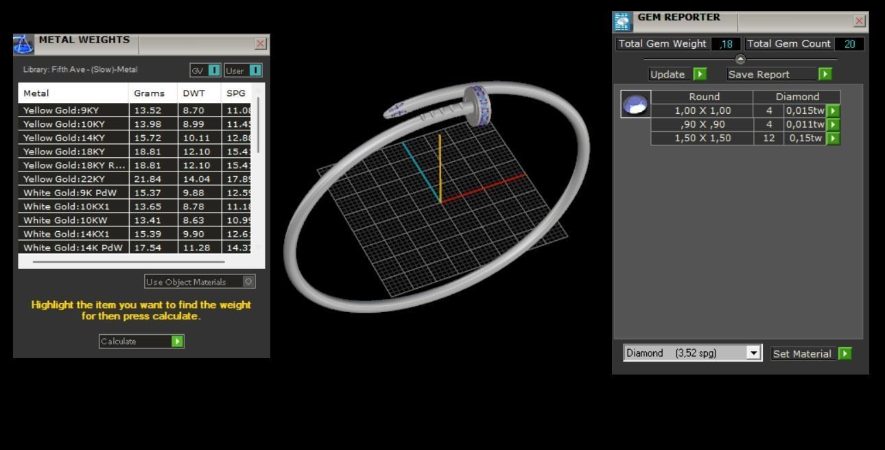 Juste un clou Bracelet 19 Size with Gems Small Version N180 3D print model_8