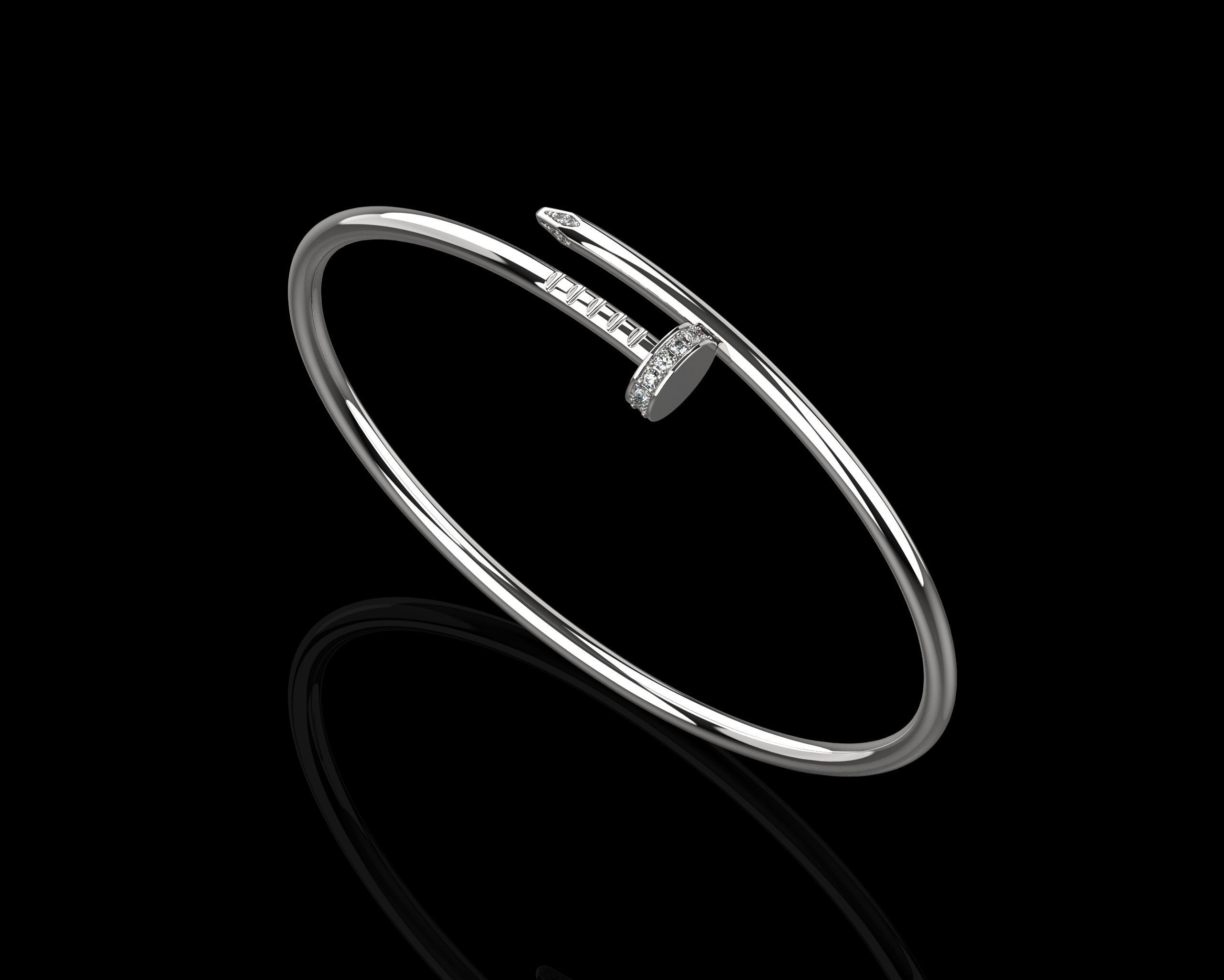 Juste un clou Bracelet 19 Size with Gems Small Version N180 3D print model_3