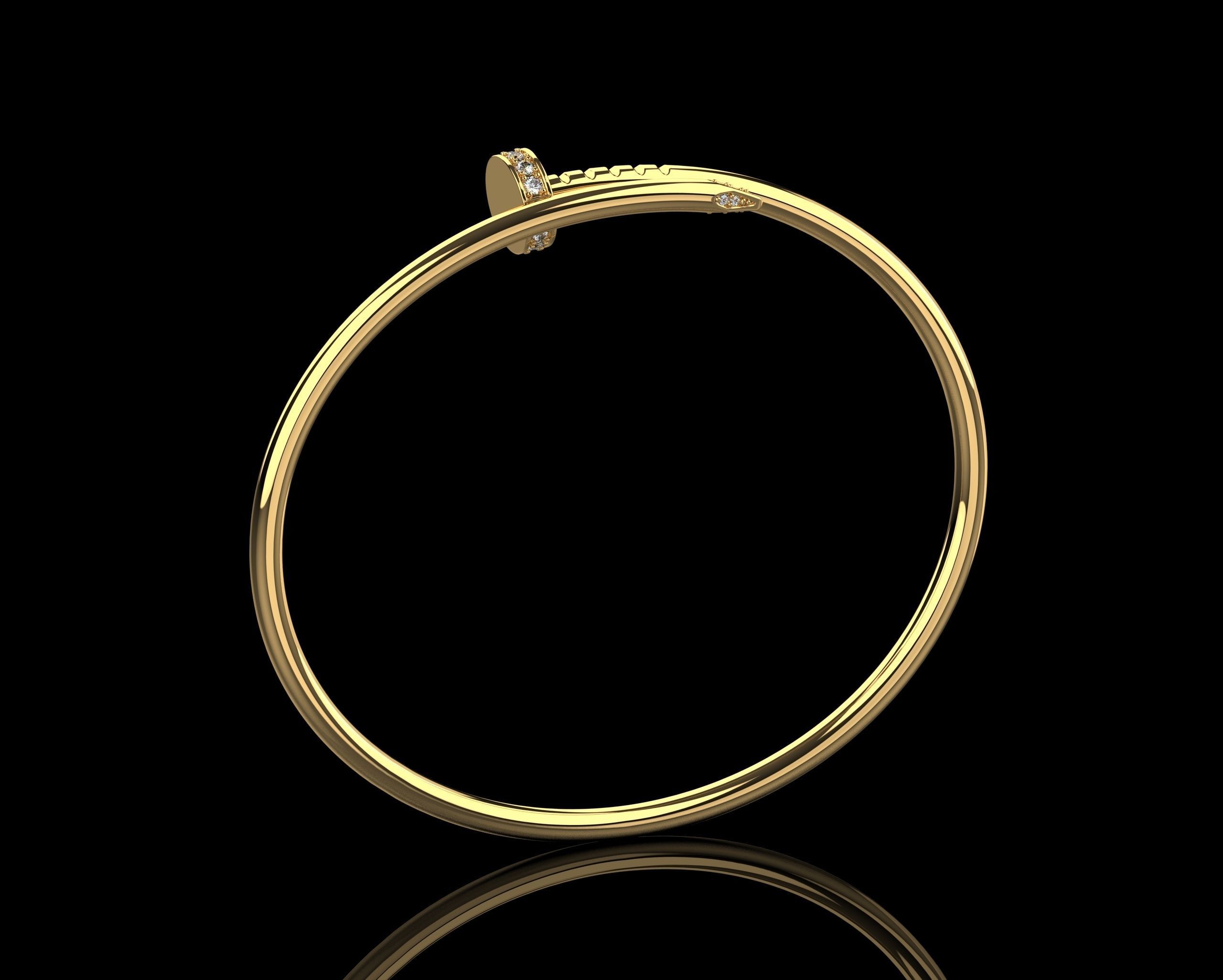 Juste un clou Bracelet 19 Size with Gems Small Version N180 3D print model_17