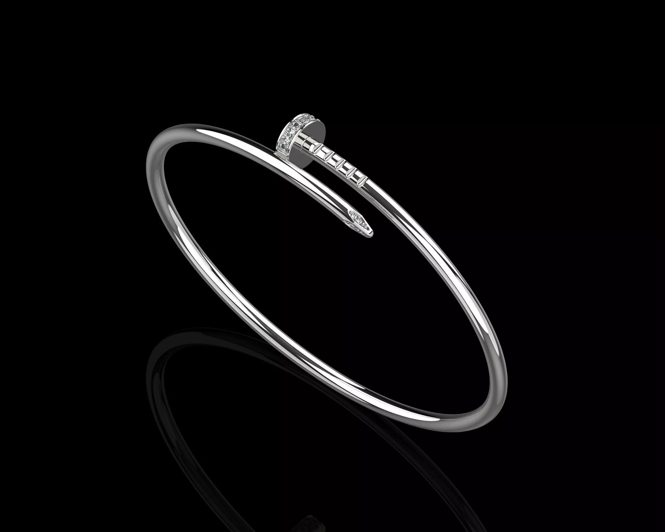 Juste un clou Bracelet 19 Size with Gems Small Version N180 3D print model_0