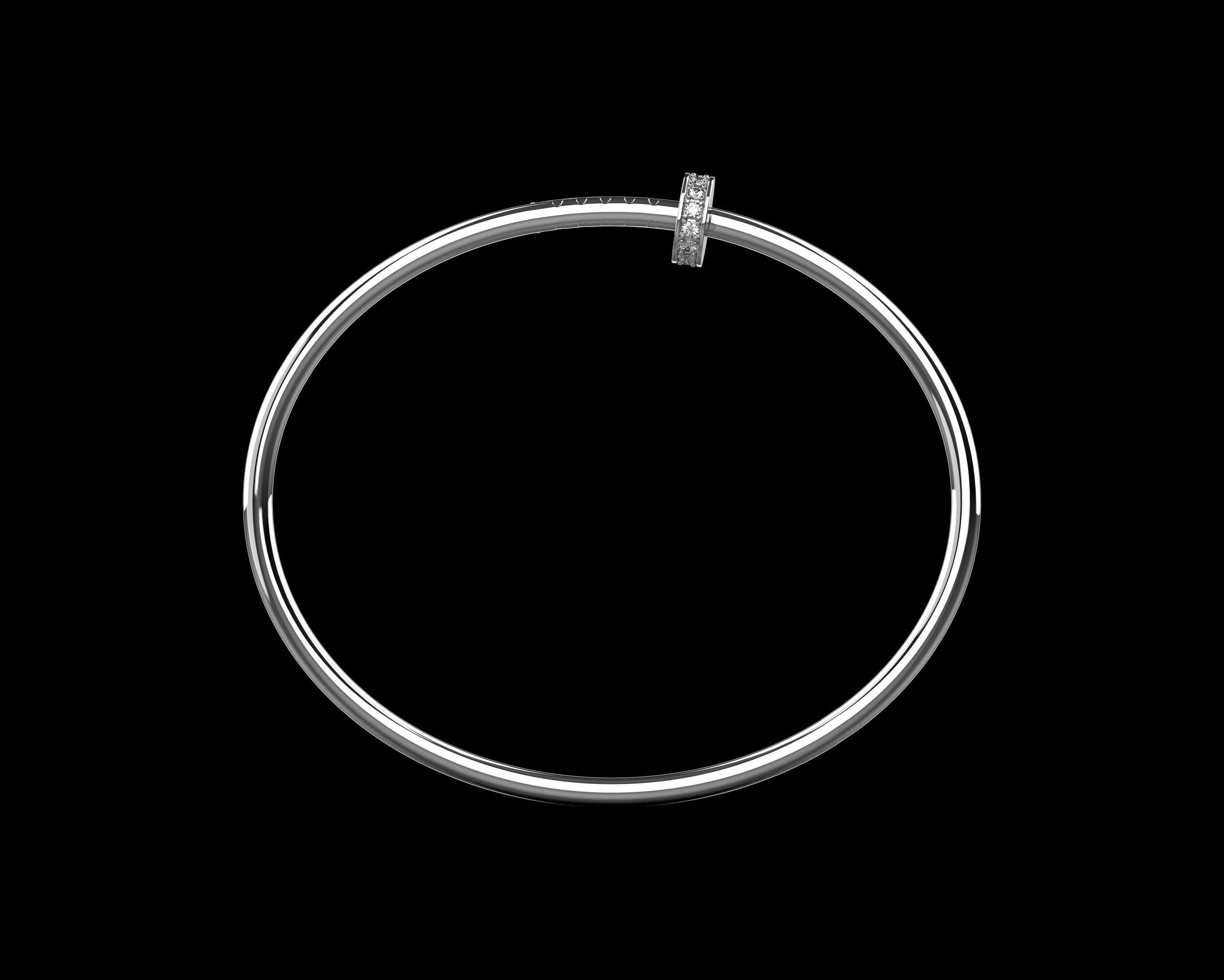 Juste un clou Bracelet 19 Size with Gems Small Version N180 3D print model_4