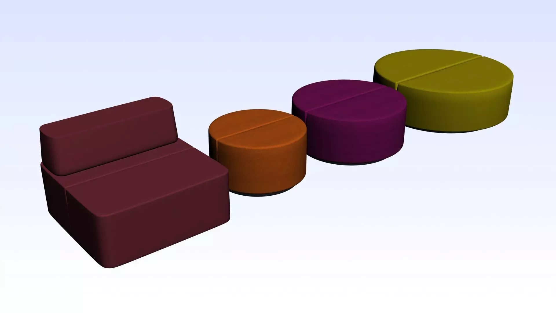 OFFICE SINGLE SOFA 3D model