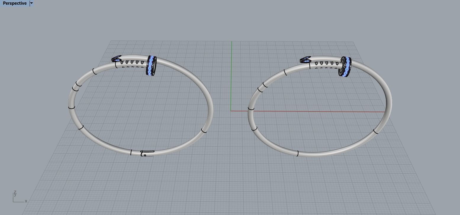 Juste un clou Bracelet 21 Size with Gems Small Version N182 3D print model_7