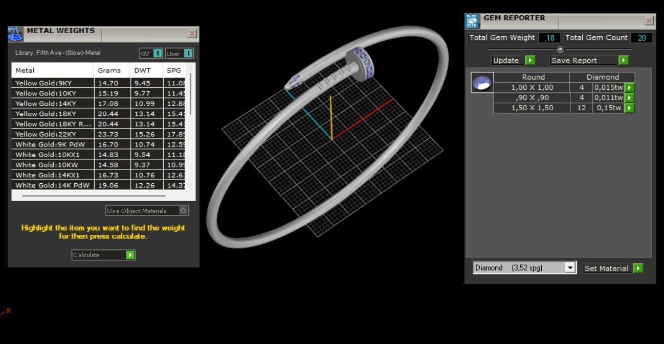 Juste un clou Bracelet 21 Size with Gems Small Version N182 3D print model_8