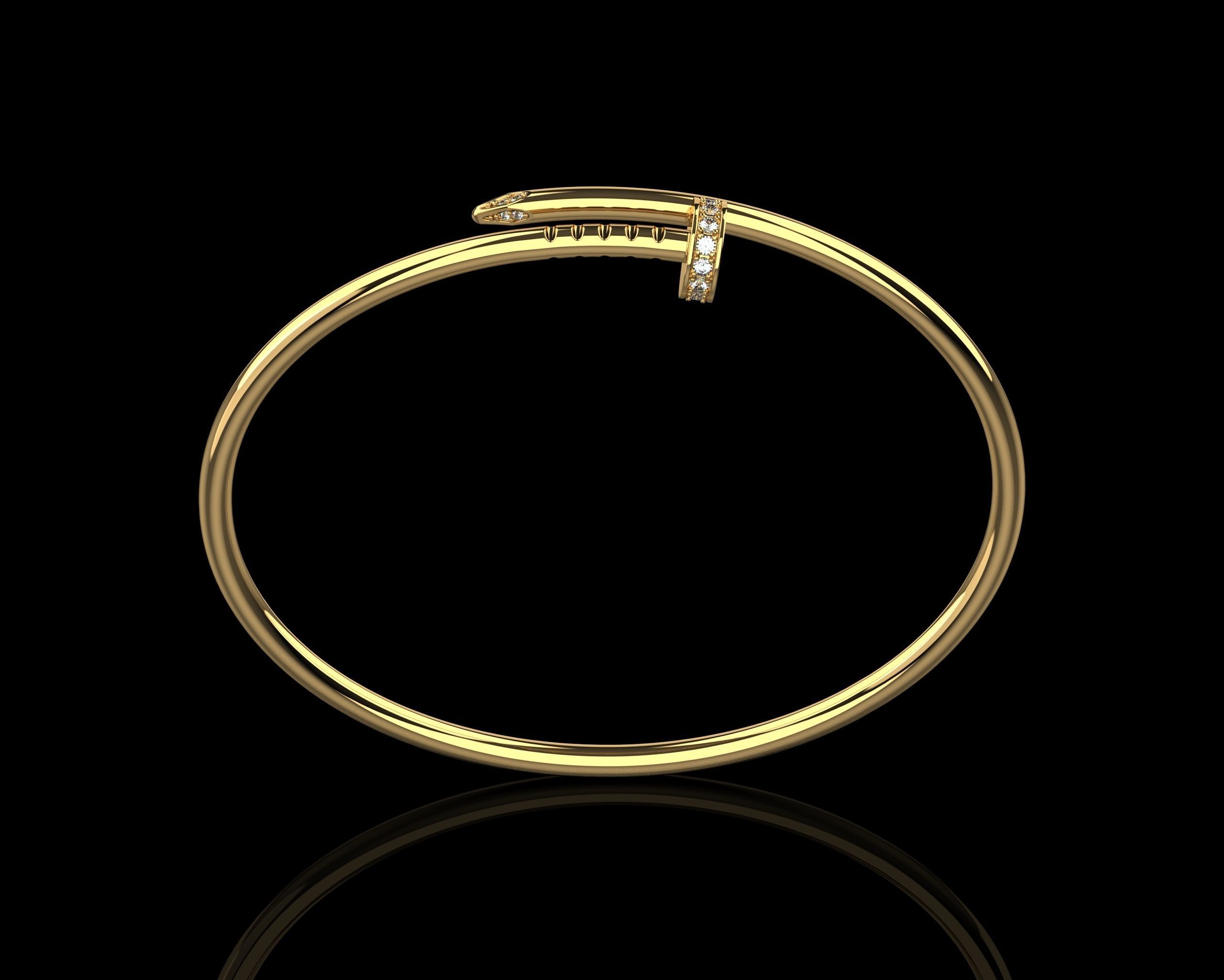 Juste un clou Bracelet 21 Size with Gems Small Version N182 3D print model_12