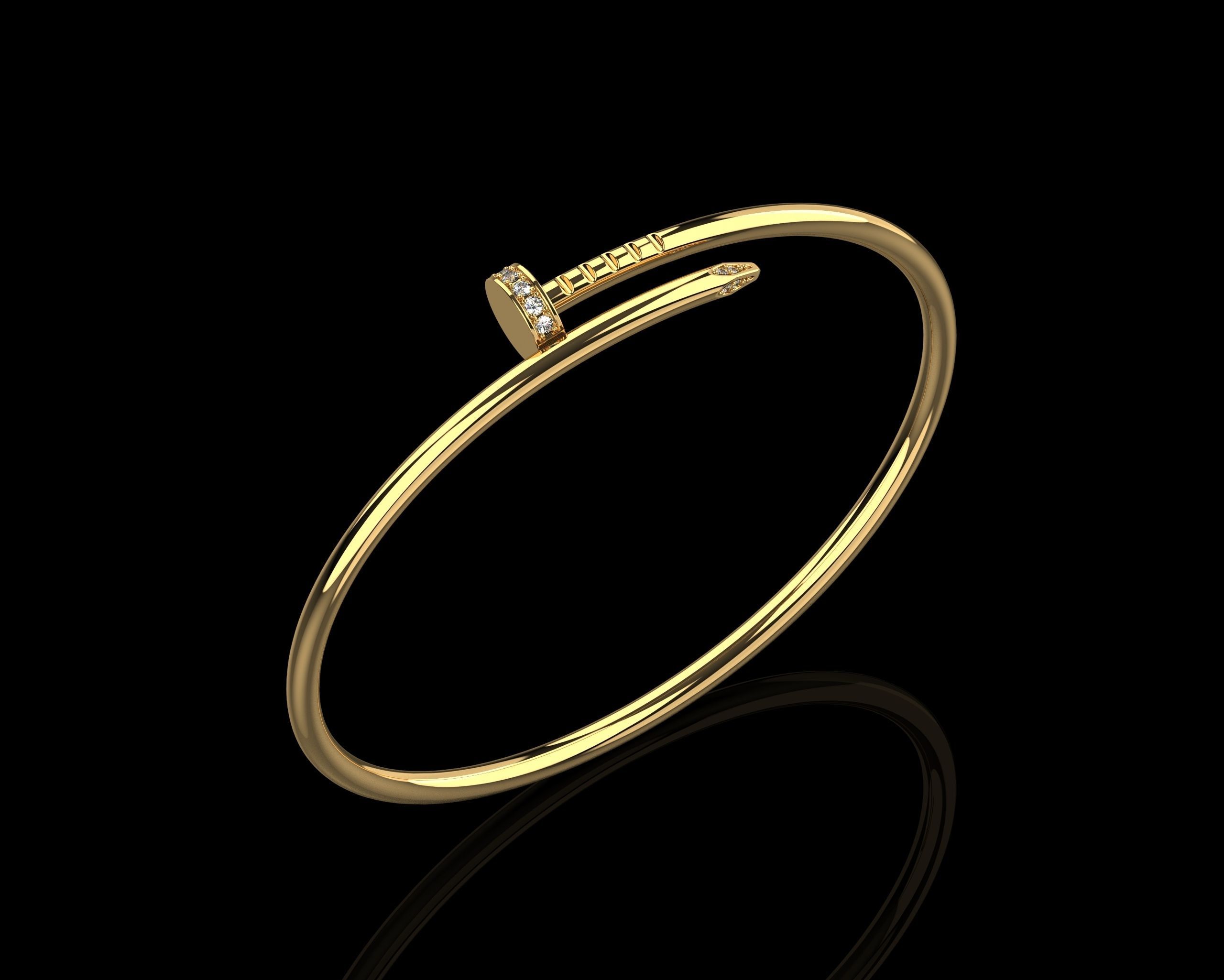 Juste un clou Bracelet 21 Size with Gems Small Version N182 3D print model_14