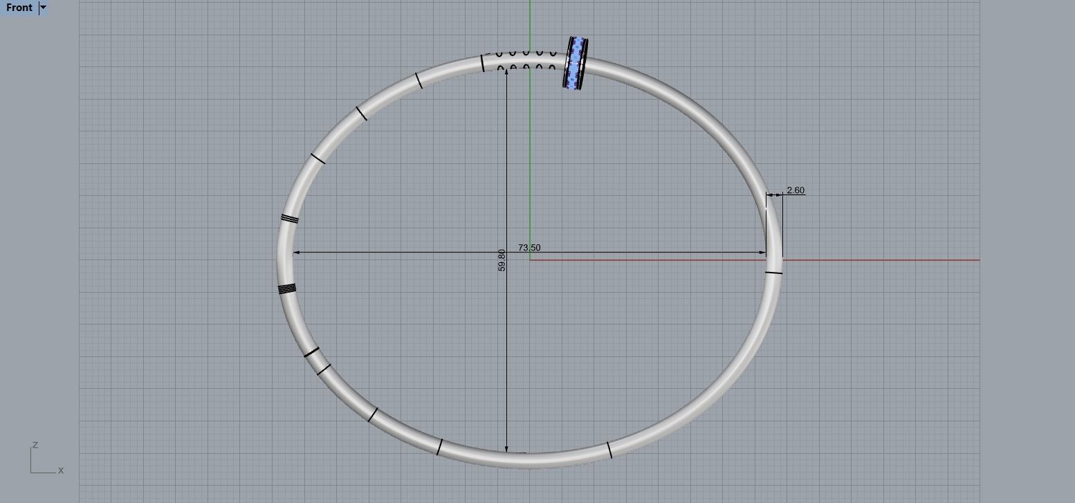 Juste un clou Bracelet 21 Size with Gems Small Version N182 3D print model_6