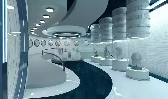 Futuristic Museum Interior