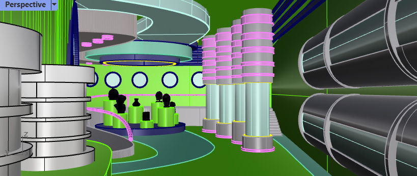 Futuristic Museum Interior 3D model_4