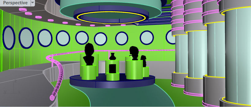 Futuristic Museum Interior 3D model_5