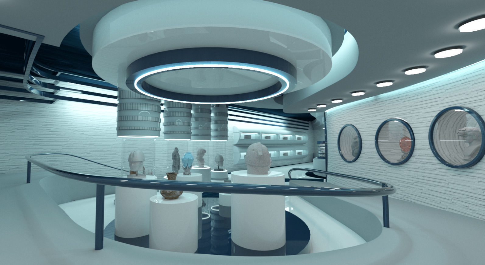Futuristic Museum Interior 3D model_1