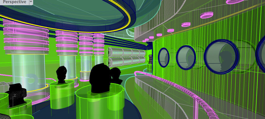 Futuristic Museum Interior 3D model_8