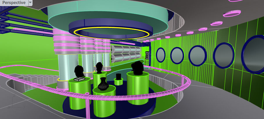 Futuristic Museum Interior 3D model_6