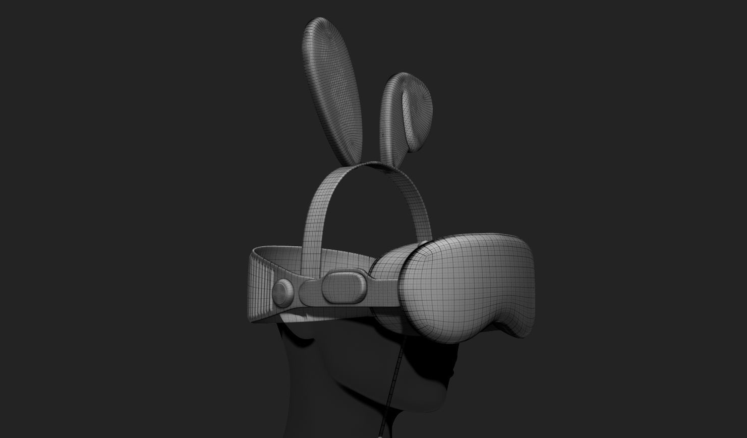 VR Headset and Accessories - VR Vision Pro Style Low-poly 3D model_23