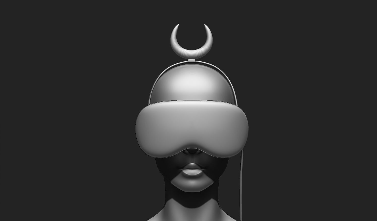 VR Headset and Accessories - VR Vision Pro Style Low-poly 3D model_15