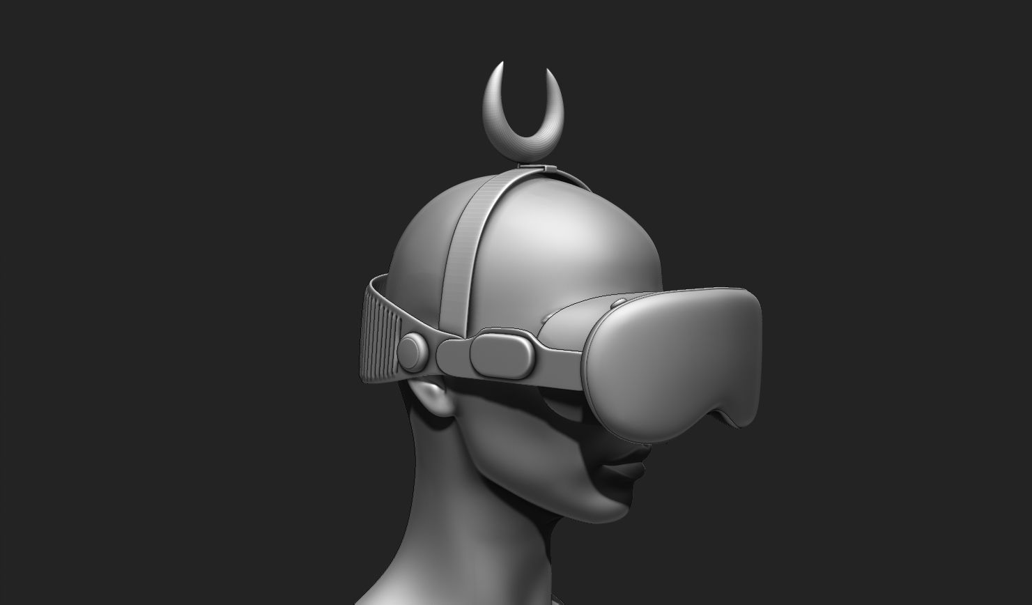 VR Headset and Accessories - VR Vision Pro Style Low-poly 3D model_16