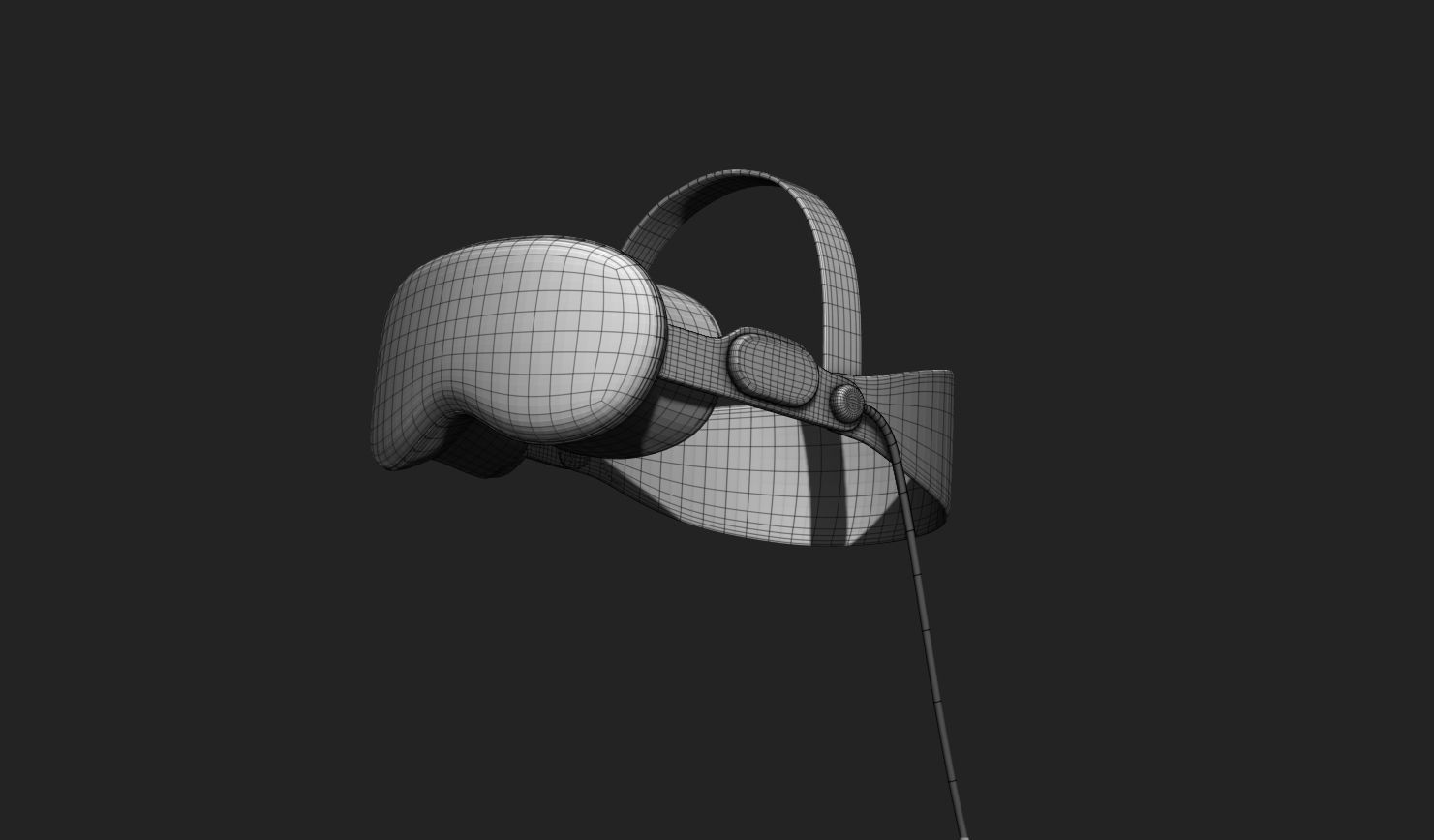 VR Headset and Accessories - VR Vision Pro Style Low-poly 3D model_13