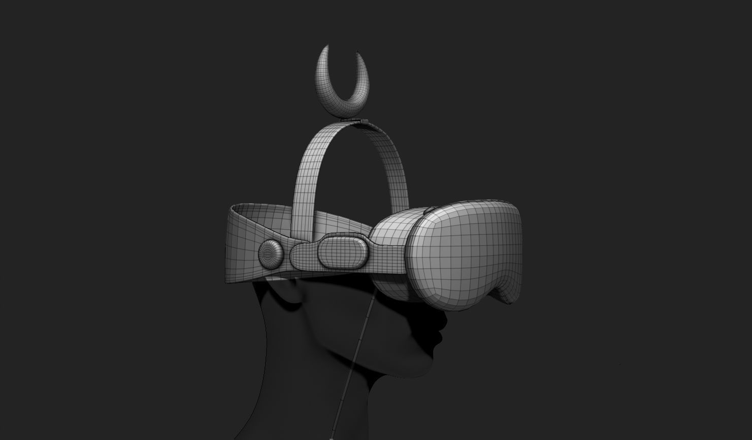 VR Headset and Accessories - VR Vision Pro Style Low-poly 3D model_9