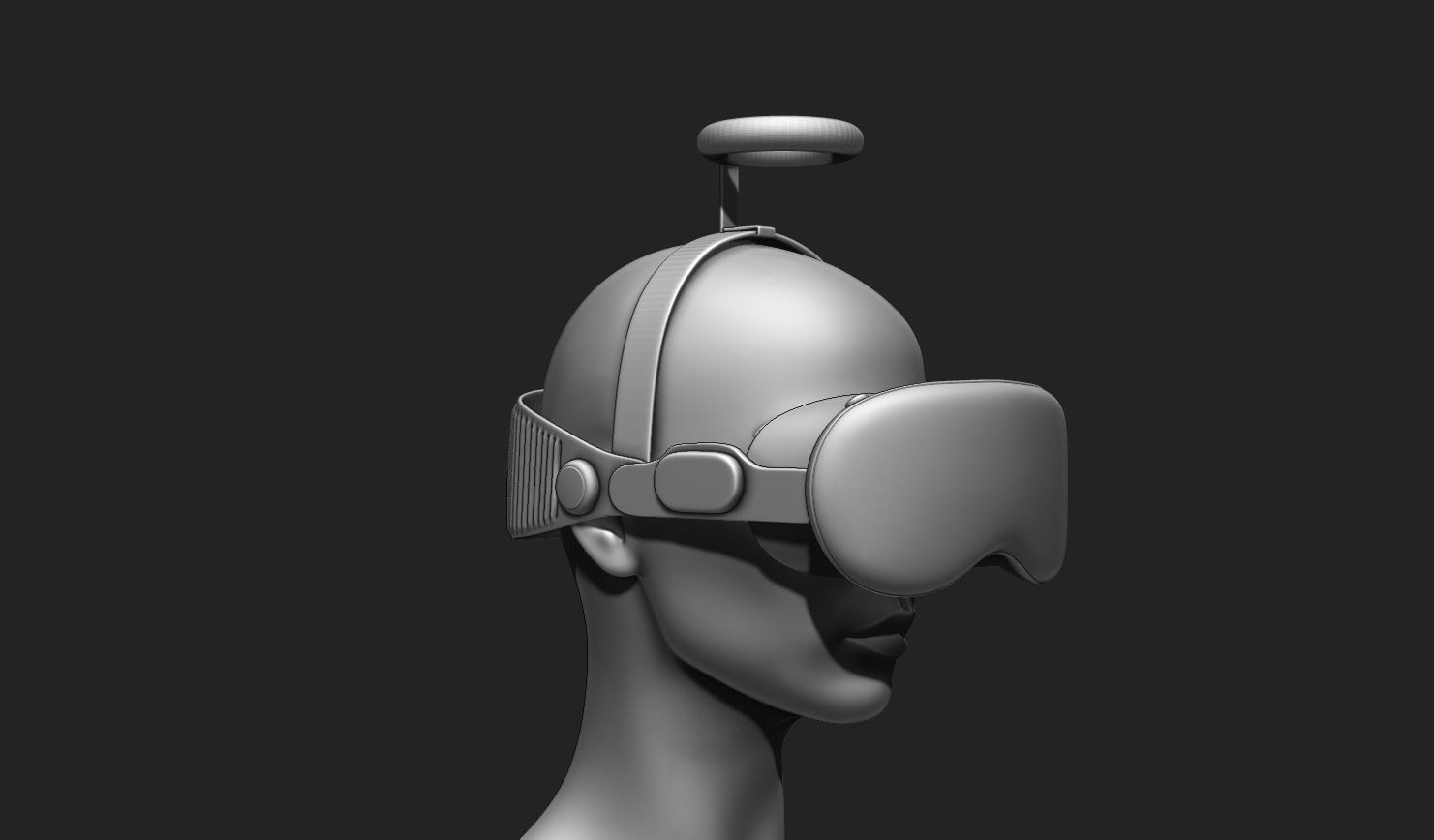 VR Headset and Accessories - VR Vision Pro Style Low-poly 3D model_18