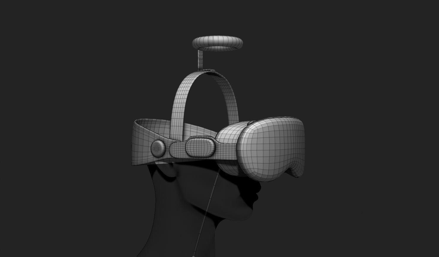 VR Headset and Accessories - VR Vision Pro Style Low-poly 3D model_8