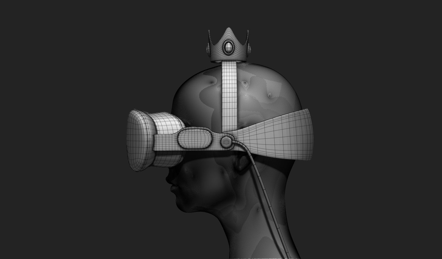 VR Headset and Accessories - VR Vision Pro Style Low-poly 3D model_10