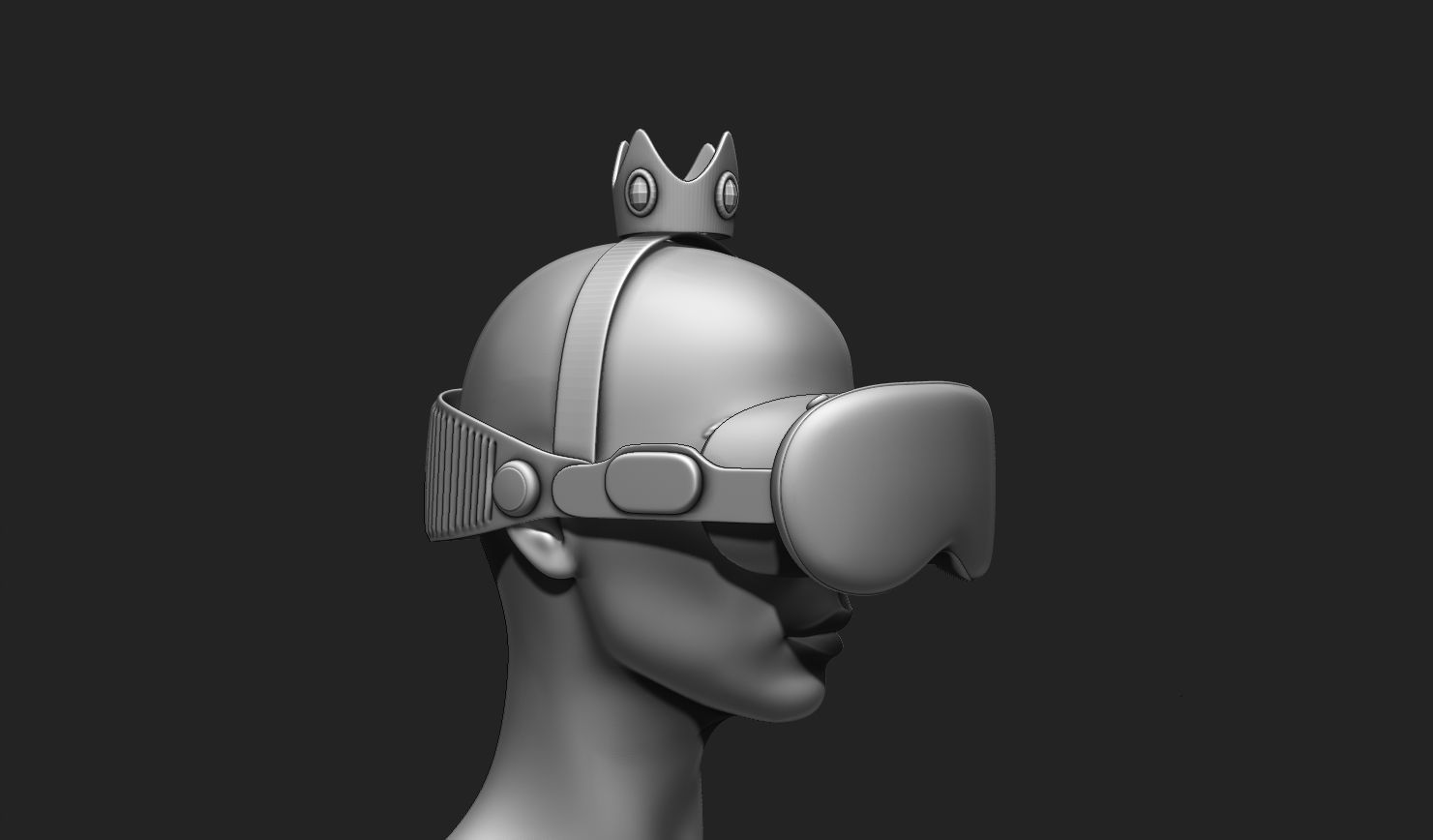 VR Headset and Accessories - VR Vision Pro Style Low-poly 3D model_20