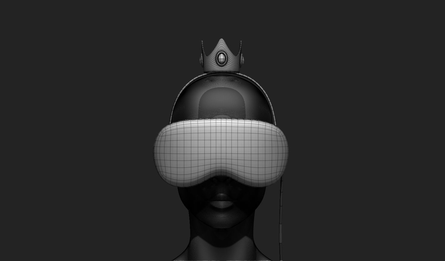 VR Headset and Accessories - VR Vision Pro Style Low-poly 3D model_11