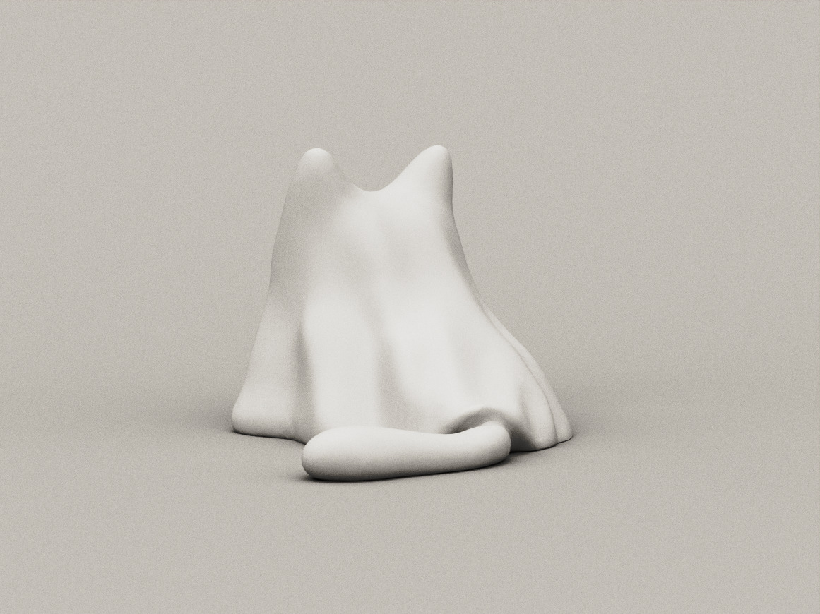 Ghost Costume Cat Halloween 3D Model 3D print model_2