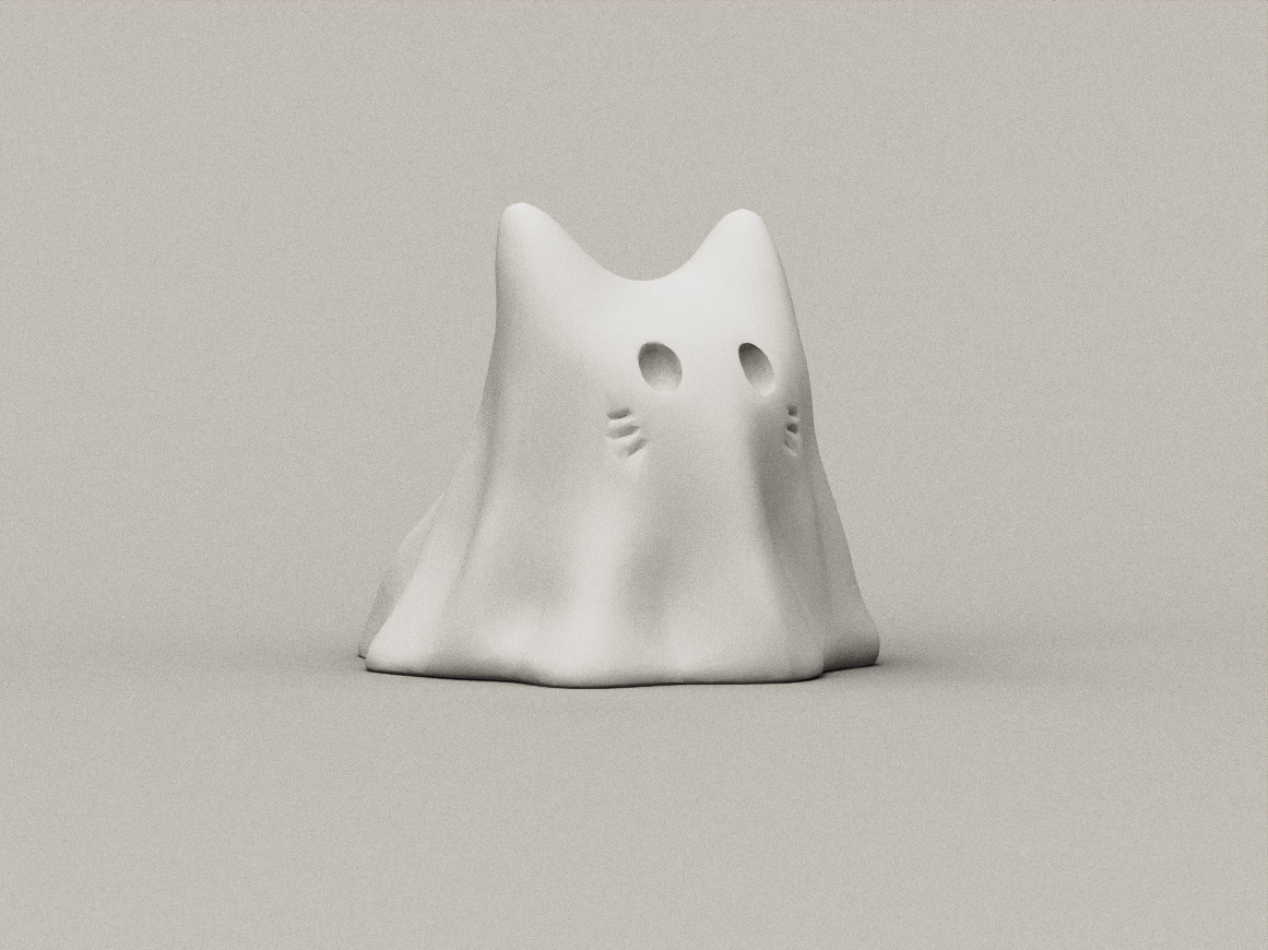 Ghost Costume Cat Halloween 3D Model 3D print model_4