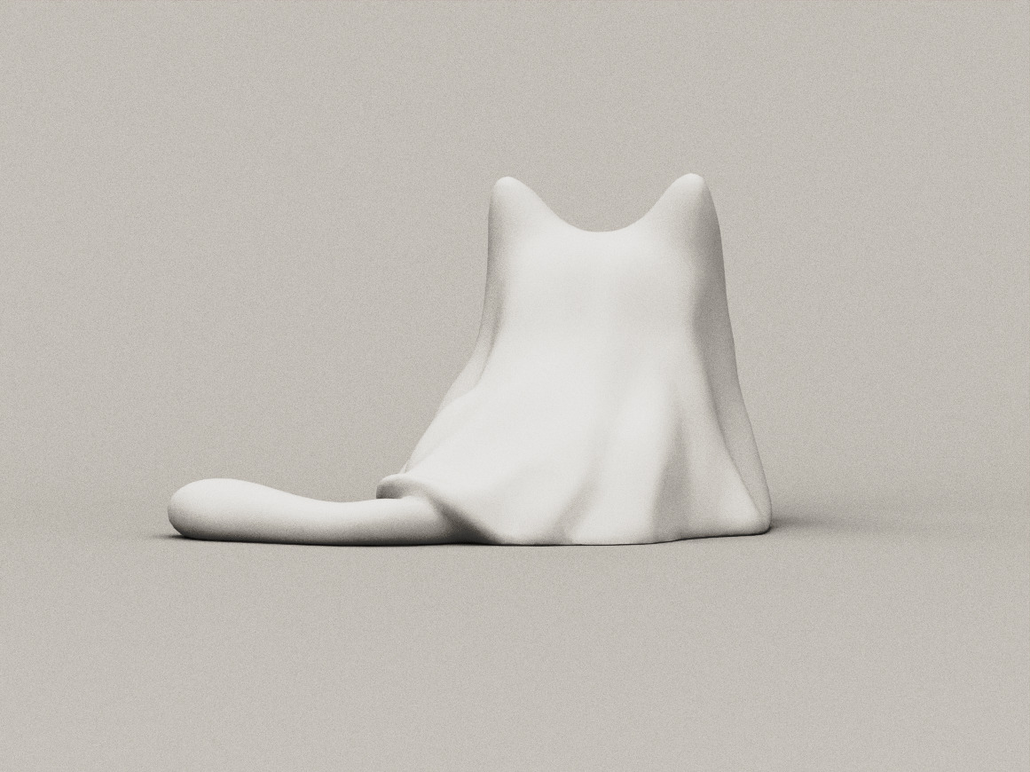 Ghost Costume Cat Halloween 3D Model 3D print model_3