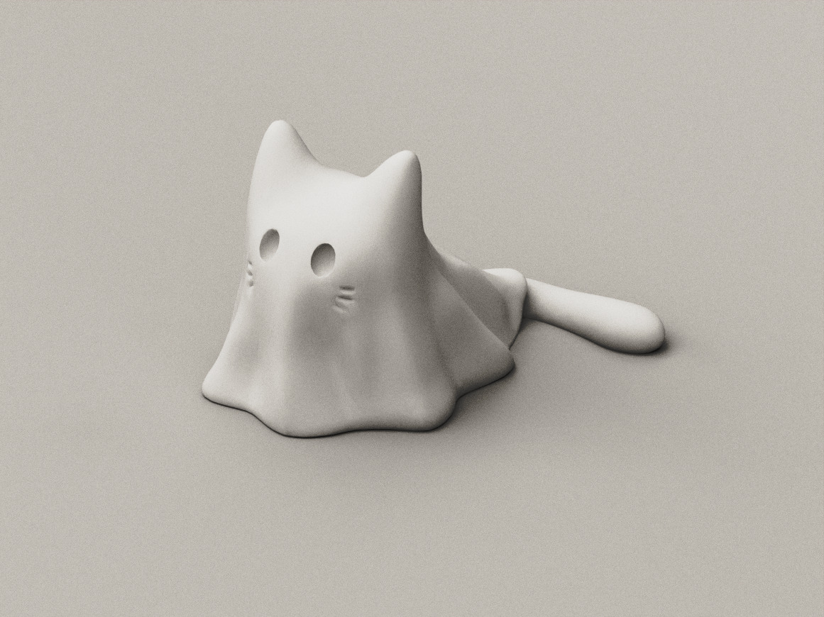 Ghost Costume Cat Halloween 3D Model 3D print model_1
