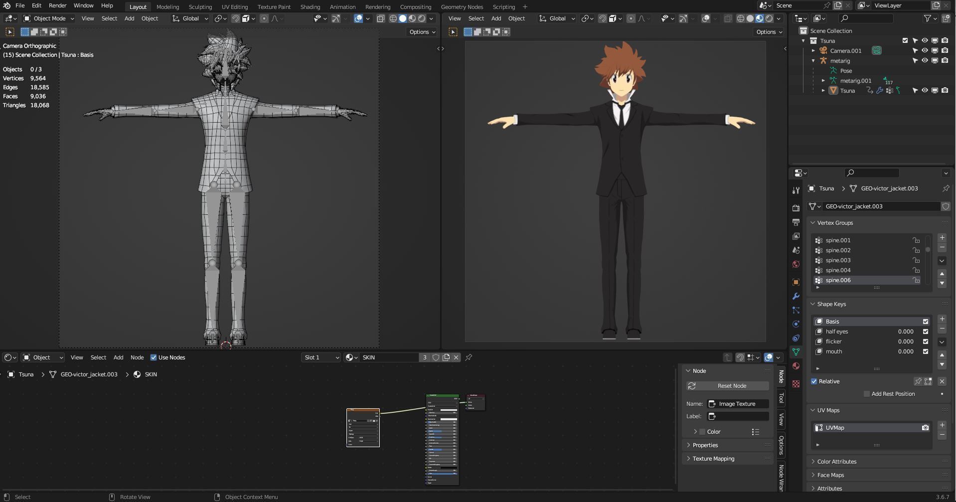 Tsuna Sawada - Katekyo Hitman Reborn Low-poly 3D model_20