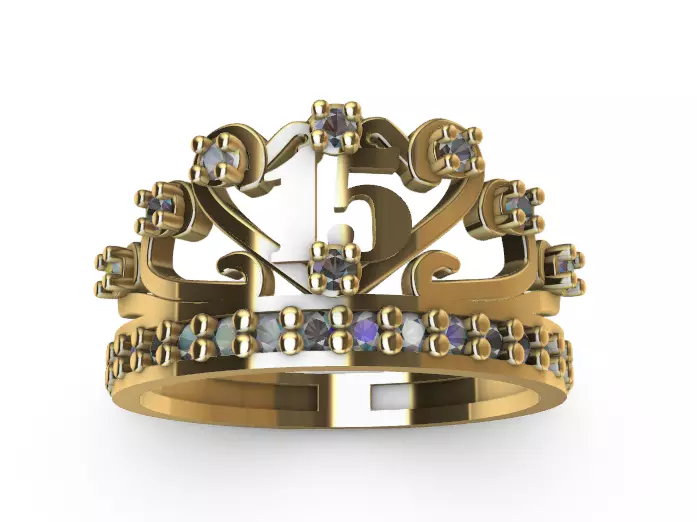 Anillo de 15 para dama-mujer -v- 3D print model