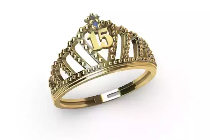 Anillo de 15 para dama-mujer -v- 3D print model