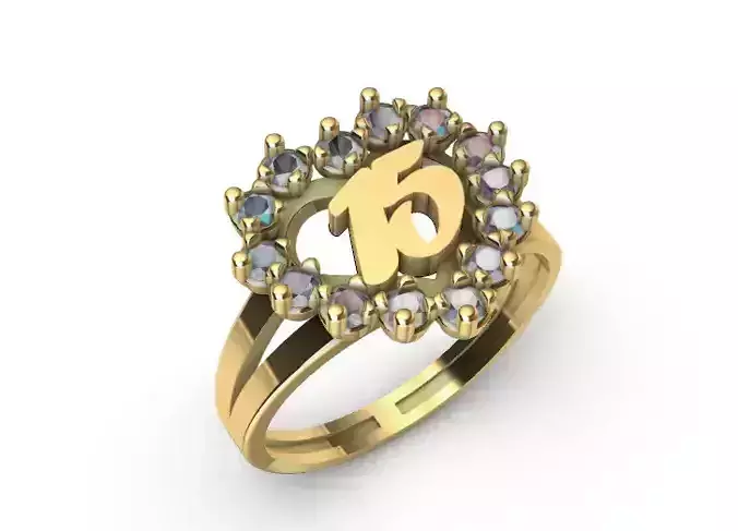  Anillo de 15 para dama-mujer -v- 3D print model