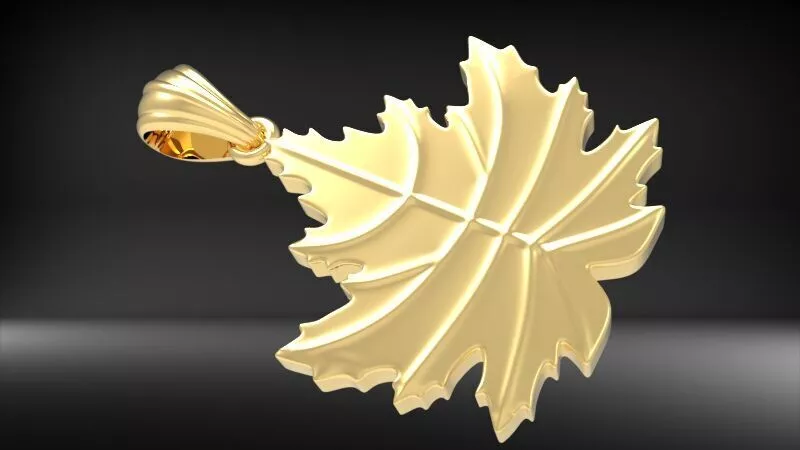 VINTAGE MAPLE LEAF PENDANT CHARM NECKLACE jewelry 3D print model