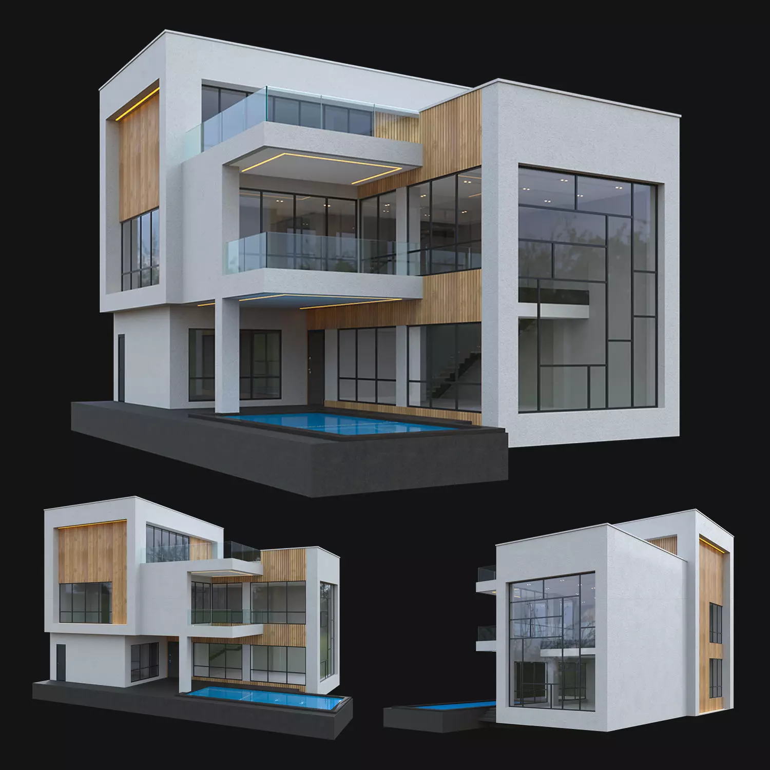 Modern Villa 01 3D model_0