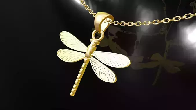 Dragonfly Pendant Jewelry Gold