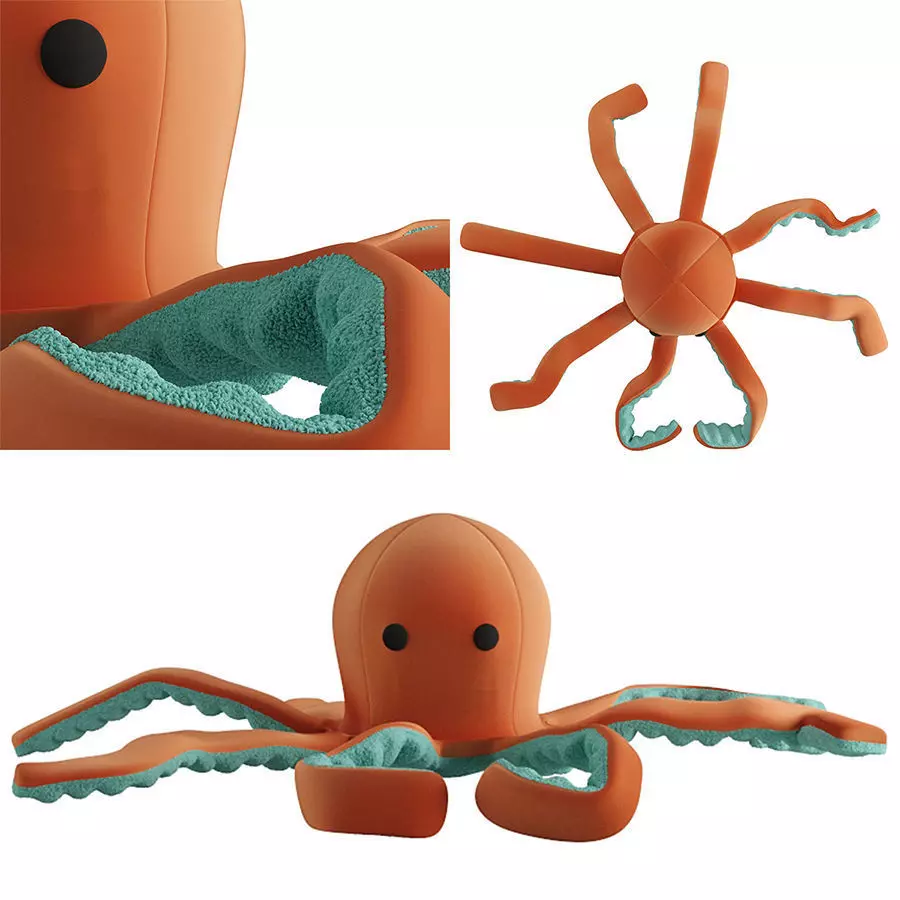 Teddy Octopus - Animated Asset 3D model_0