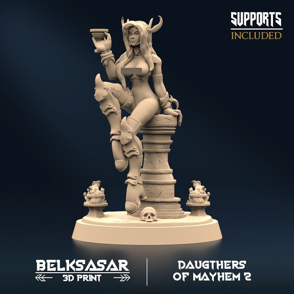 Blood Offering Bearer Normal and Nude 3D print model_2