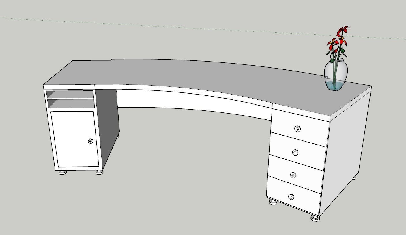 Office  wood Low-poly 3D model_11