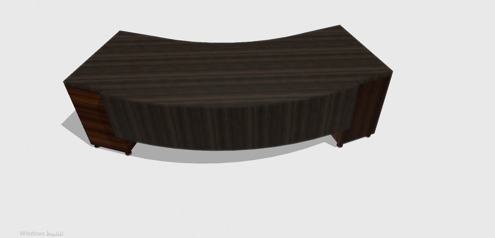 Office  wood Low-poly 3D model_2