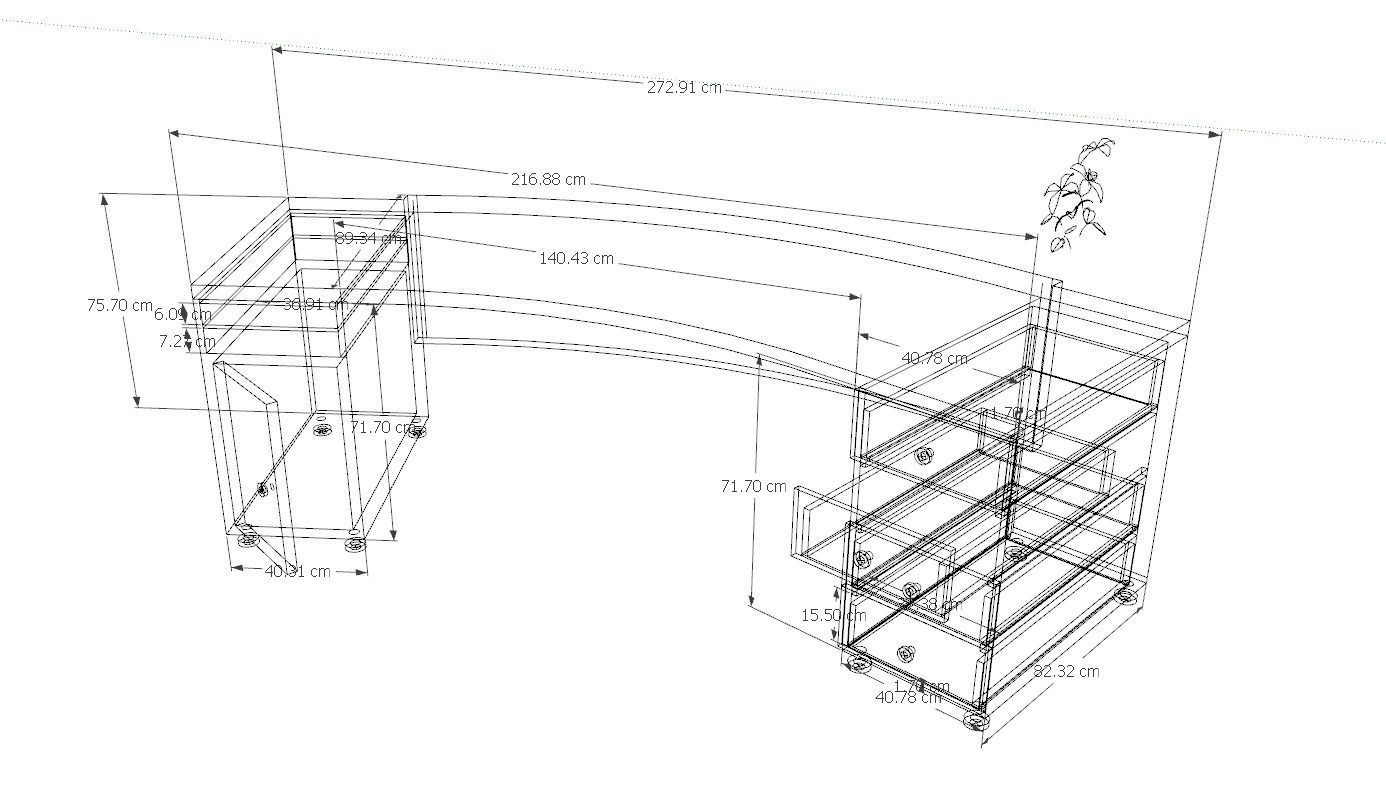Office  wood Low-poly 3D model_7