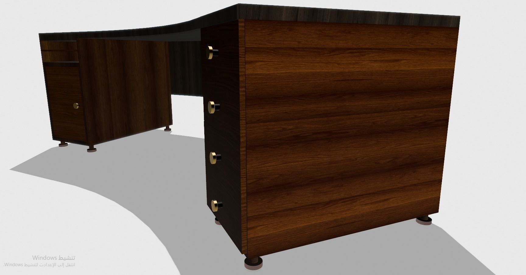 Office  wood Low-poly 3D model_4