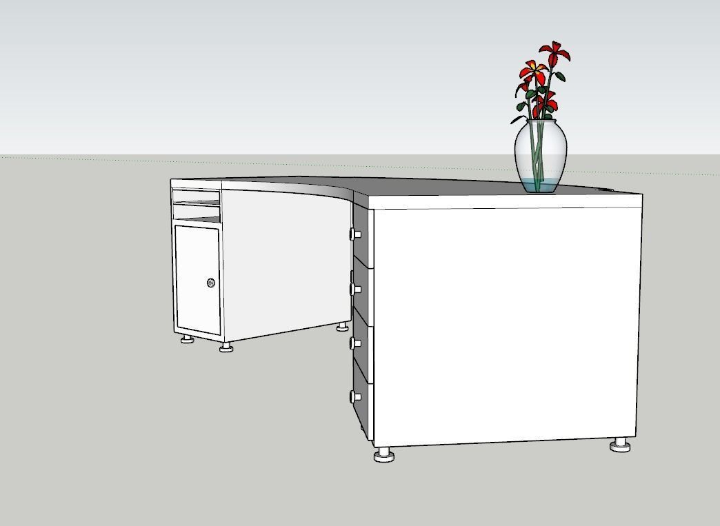 Office  wood Low-poly 3D model_12