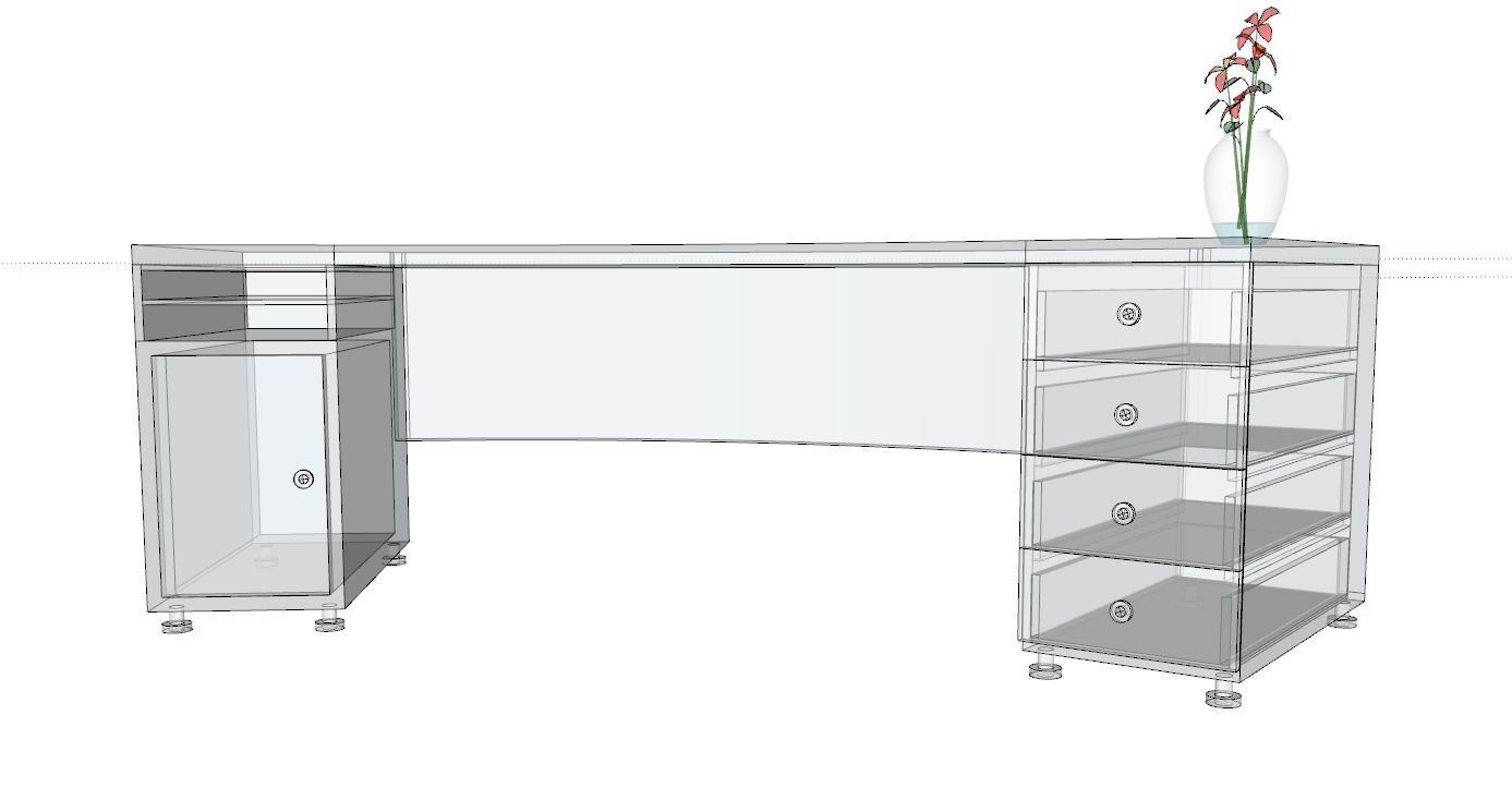 Office  wood Low-poly 3D model_14