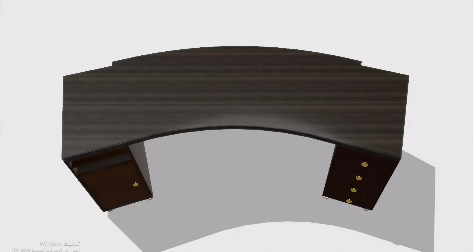 Office  wood Low-poly 3D model_0