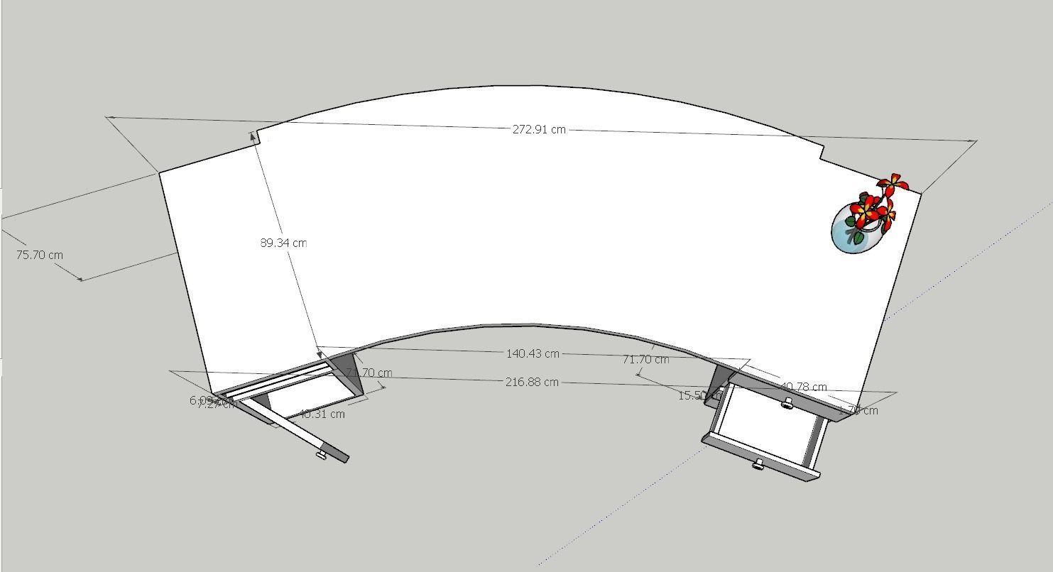 Office  wood Low-poly 3D model_8